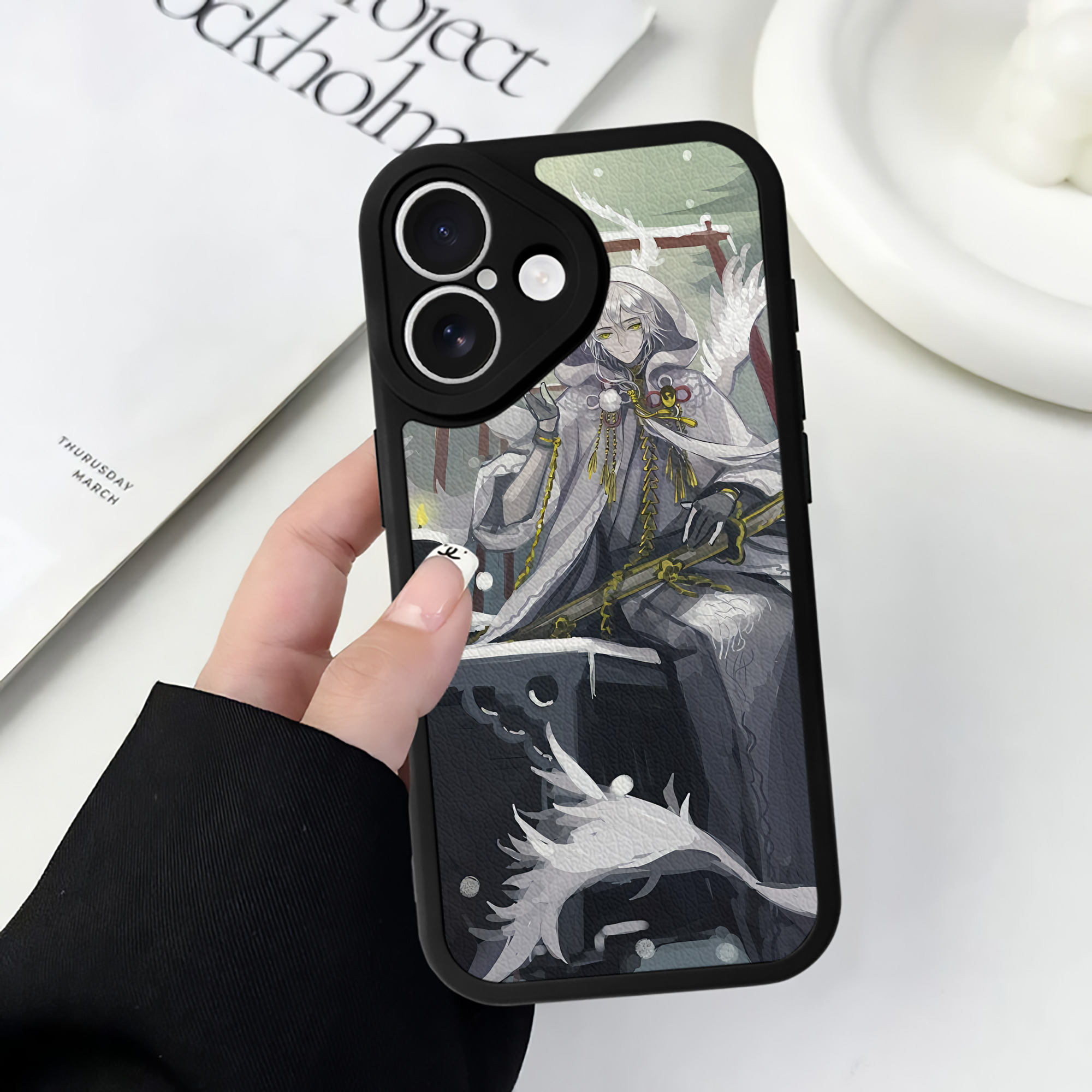 （画像用） 刀剣乱舞 Touken Ranbu 【iPhone 16シリーズ対応】シリコンスマホケース（レザー調） 材質：シリコン